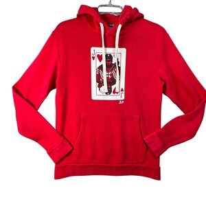 BreakingT Hockey Jack of Hearts Graphic Hoodie Red Small Streetwear Sweatshirt